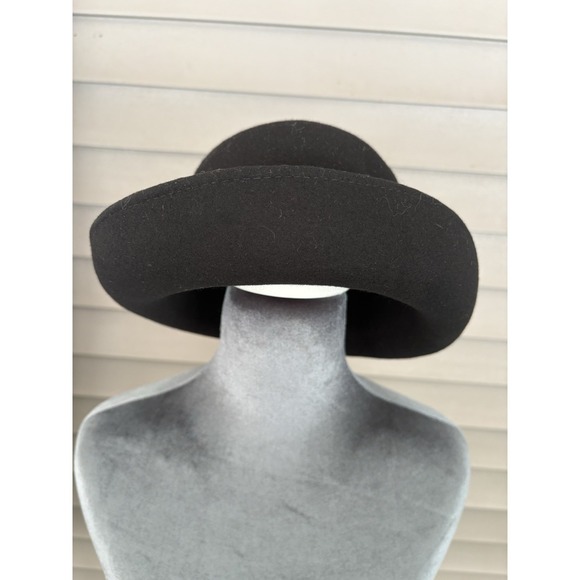 Lot of 3 Vintage Jennifer Moore Wool Cloche Hats | Navy Charcoal Black | Italy - Picture 7 of 14